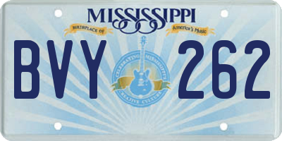 MS license plate BVY262