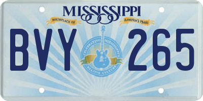 MS license plate BVY265