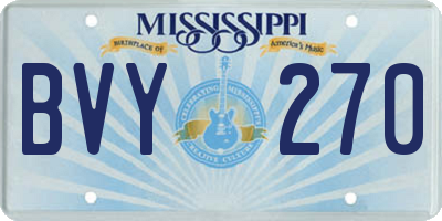 MS license plate BVY270