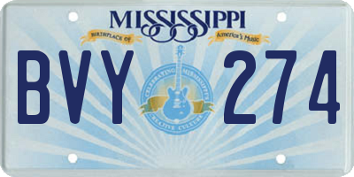 MS license plate BVY274