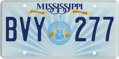 MS license plate BVY277