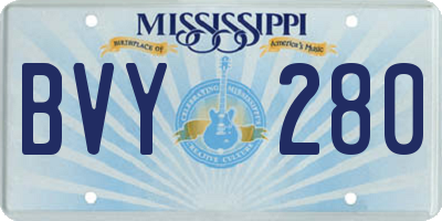 MS license plate BVY280