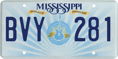 MS license plate BVY281