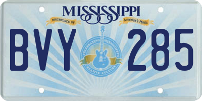 MS license plate BVY285