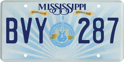 MS license plate BVY287