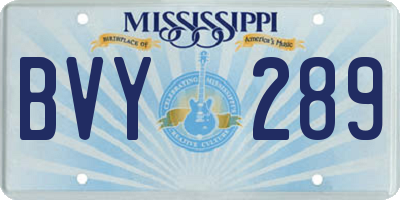 MS license plate BVY289
