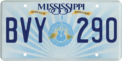 MS license plate BVY290