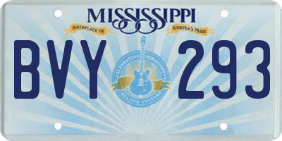 MS license plate BVY293