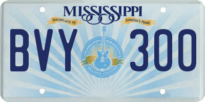 MS license plate BVY300