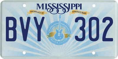 MS license plate BVY302
