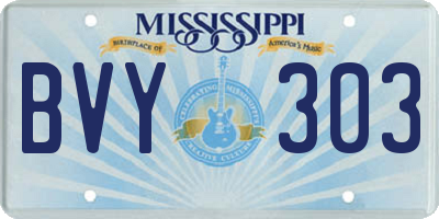 MS license plate BVY303