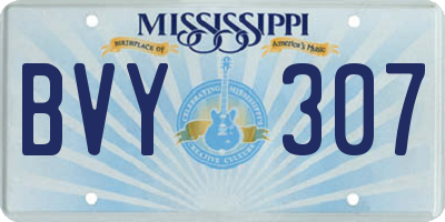 MS license plate BVY307