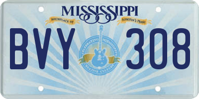 MS license plate BVY308