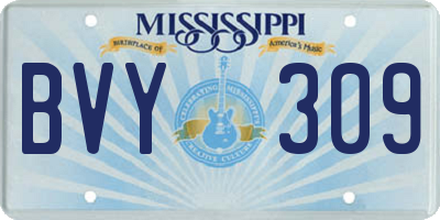MS license plate BVY309