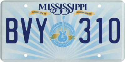 MS license plate BVY310