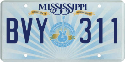 MS license plate BVY311