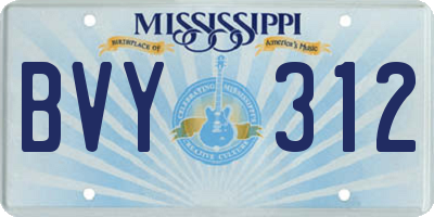 MS license plate BVY312