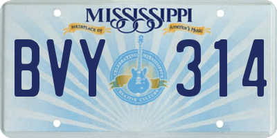 MS license plate BVY314