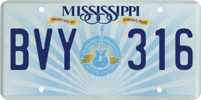 MS license plate BVY316