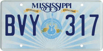MS license plate BVY317