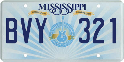 MS license plate BVY321