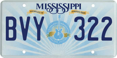 MS license plate BVY322