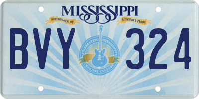 MS license plate BVY324