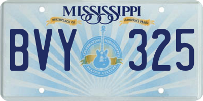 MS license plate BVY325