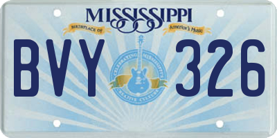 MS license plate BVY326