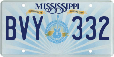 MS license plate BVY332