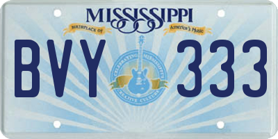 MS license plate BVY333