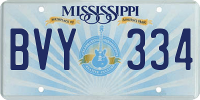 MS license plate BVY334