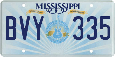 MS license plate BVY335