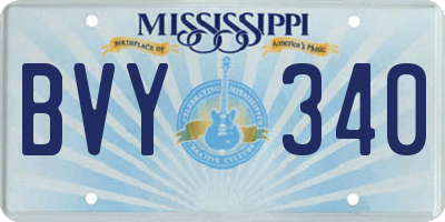 MS license plate BVY340