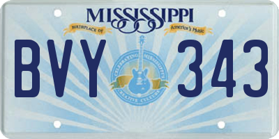 MS license plate BVY343