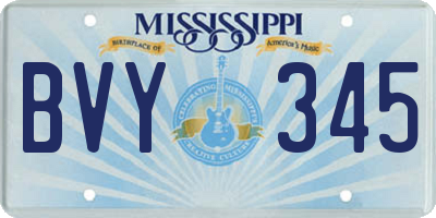 MS license plate BVY345