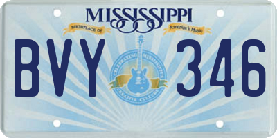MS license plate BVY346
