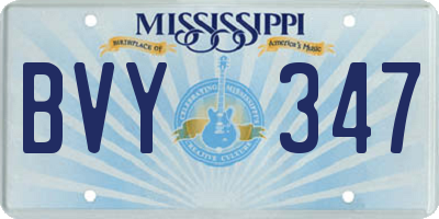 MS license plate BVY347