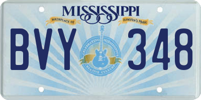 MS license plate BVY348