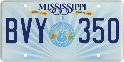 MS license plate BVY350