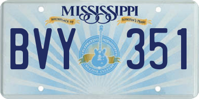 MS license plate BVY351