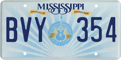 MS license plate BVY354
