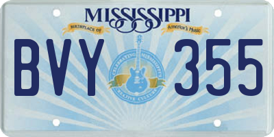 MS license plate BVY355