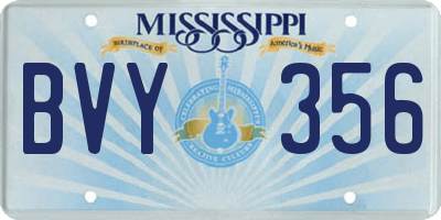 MS license plate BVY356