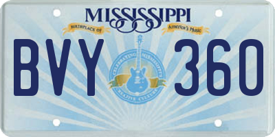 MS license plate BVY360