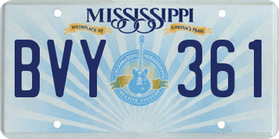 MS license plate BVY361