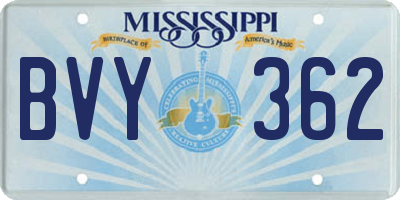MS license plate BVY362