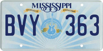 MS license plate BVY363