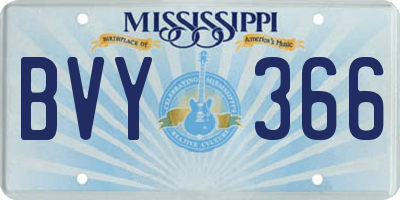 MS license plate BVY366