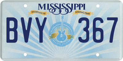 MS license plate BVY367